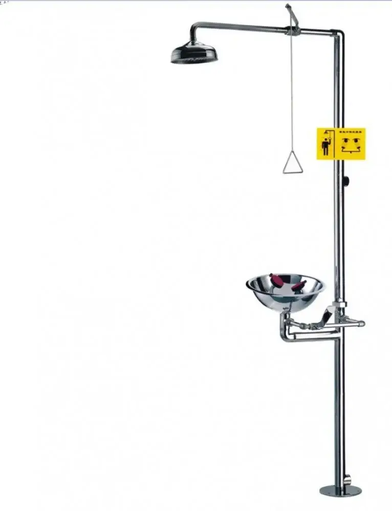وحدة غسيل العيون والاستحمام في حالات الطوارئ استيل Emergency Eye Wash and Shower Unit Steel