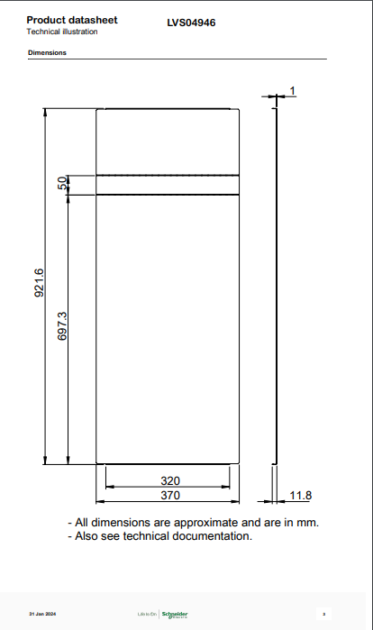 شنايدر - إكسسوار لوحة خدمة - F4 BACKPLATE FRONT CONN.D600