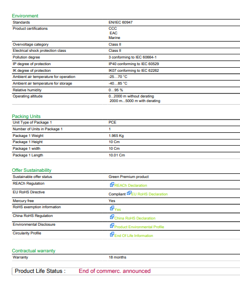 شنايدر - قاطع رئيسي 40 أمبير - ComPact NSX100F, 36 kA at 415 VAC, MicroLogic 5.2A Trip Unit 40A, 3P 3d