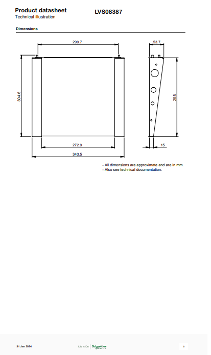 شنايدر - إكسسوار لوحة خدمة - CANOPY W300 PRISMA G IP55