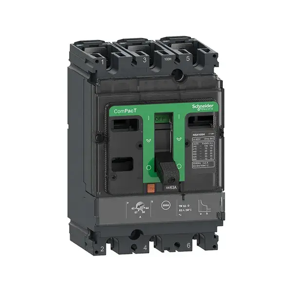 شنايدر - قاطع 63 أمبير - 3 خط - NSX100H, 70kA at 415VAC, TMD Trip Unit