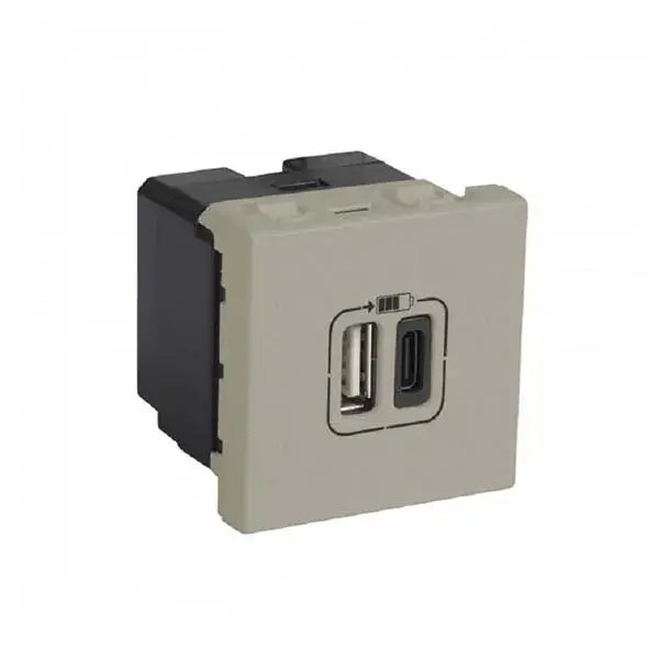 ليجراند - فيش أرتيور - USB Type-A + Type-C - 3A/15W - 5 V - 2 موديول - بيج