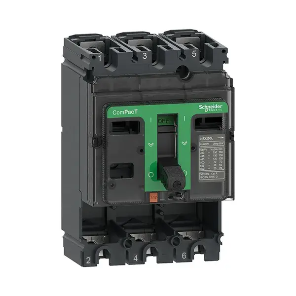 شنايدر - قاطع 160 أمبير - 3 خط - NSX160S, 160A, 3P, 100kA at 415VAC 50/60 Hz, w/o Trip Unit