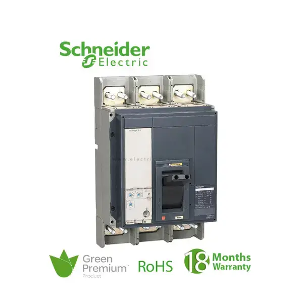 شنايدر - قاطع رئيسي 1600 أمبير - ComPact NS1600N, 50 kA at 415 VAC, Micrologic 2.0 Trip Unit, 1600 A, Fixed, 3P 3d