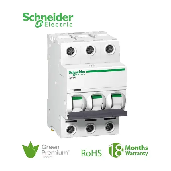 شنايدر - قاطع فرعي 3 خط - 4 أمبير - Acti9 iC60N, 3P, 4A, C Curve