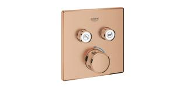 وجه تحكم ذكي جروهي SmartControl مربع خطين - نحاسي مطفي
