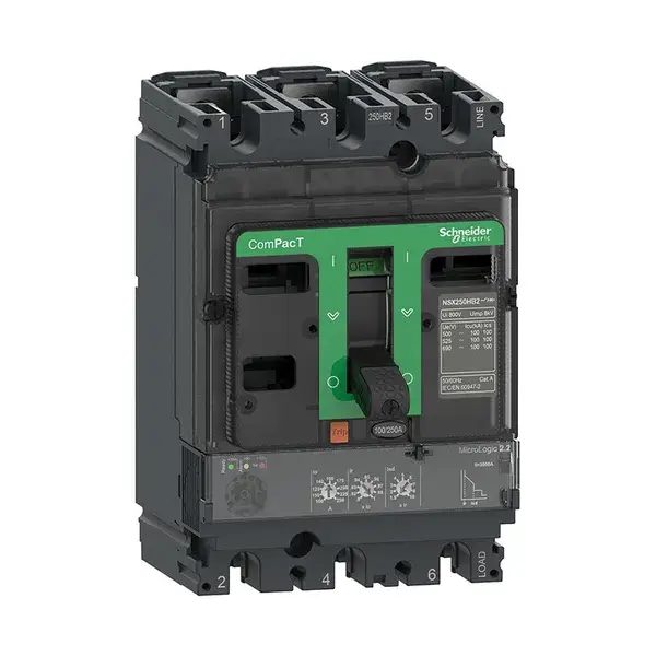 شنايدر - قاطع 40 أمبير - 3 خط - NSX100N, 50kA at 415VAC, MicroLogic 2.2 Trip Unit