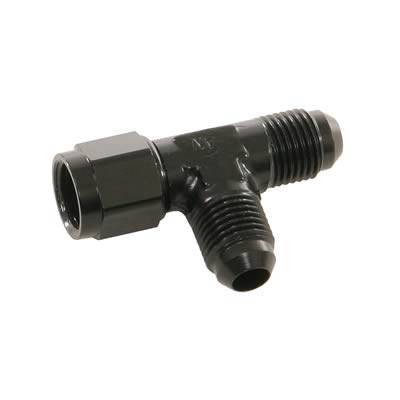  Adapter  Fittings Tee 6 AN Female swivel on run Black anodized