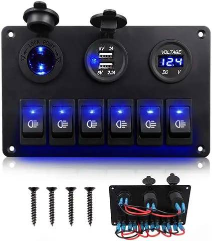 طبلون 6 سويتشات _6gang 3hole panel