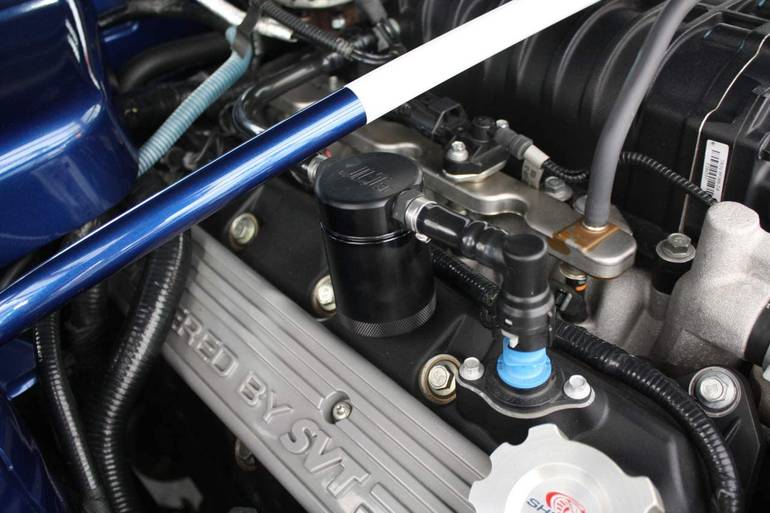 JLT Performance 2007-2014 Ford Mustang GT500 5.8 5.4 Oil Separator / Catch Can  Passenger Side Black