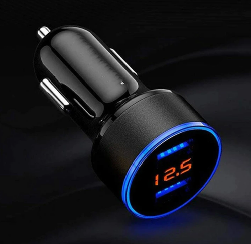 شاحن سيارة 5 فولت 3.1 أمبير ، مع شاشة عرض Usb و إضاءة LED 