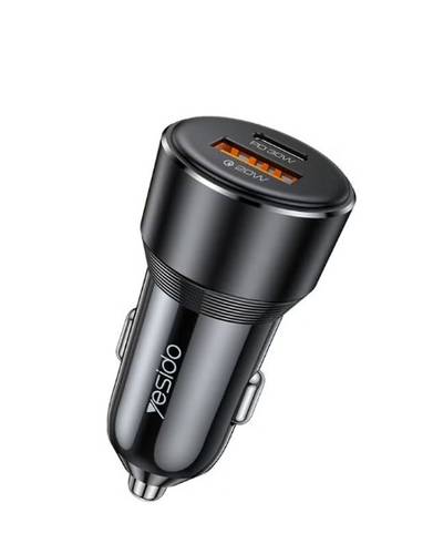 شاحن للسيارة فائق السرعة من يسيدو Y64 PD30W Type-C + QC20W USB (أسود)