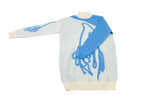 Beige/Blue women sweater 