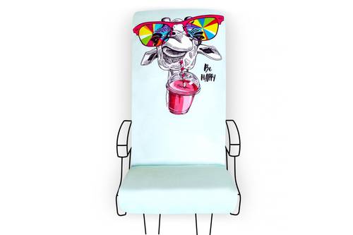 Reusable Seat Cover - Be Happy Giraffe - Comes in a Silver Pouch