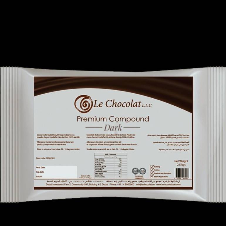 شوكولاته كومباوند دارك سوداء اماراتي 2.5 كيلو le chocolat
