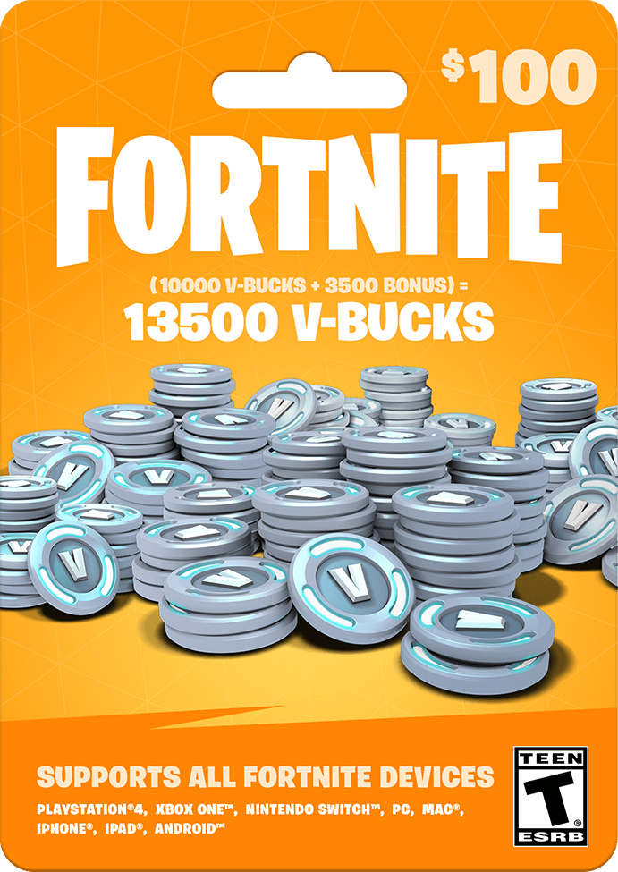 فورتنايت 100$-للحساب الأمريكي ( PS4-X-One-Nintendo Switch)