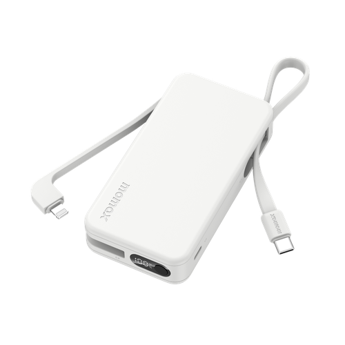 MOMAX 1-POWER VITAL+ 10,000 MAH WITH BUILT-IN LIGHTNING & USB-C CABLE POWER BANK 