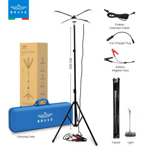 BRAVE PORTABLE OUTDOOR CAMPING LIFGHT WITH ADJUSTABLE TRIPOD