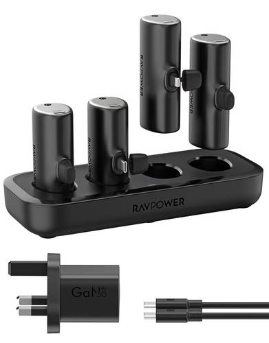 RAVPOWER CHARGING COMBO 4X 5000MAH (2 LIGHTNING +2 USB-C) POWER BANK WITH CHARGING STATION