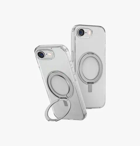 UNIQ IPHONE 17e|  16e SWIVIX DURABLE ROTATING KICKSTAND CASE - CLEAR