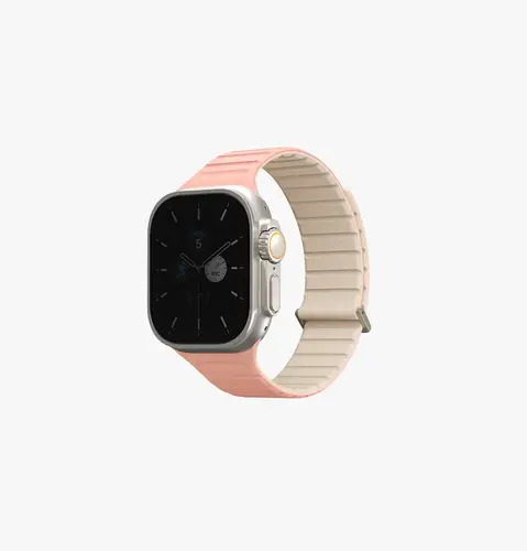 UNIQ REVIX EVO REVERSIBLE MAGNETIC SILICONE APPLE WATCH STRAP 49/45/44/42MM -PINK/IVORY
