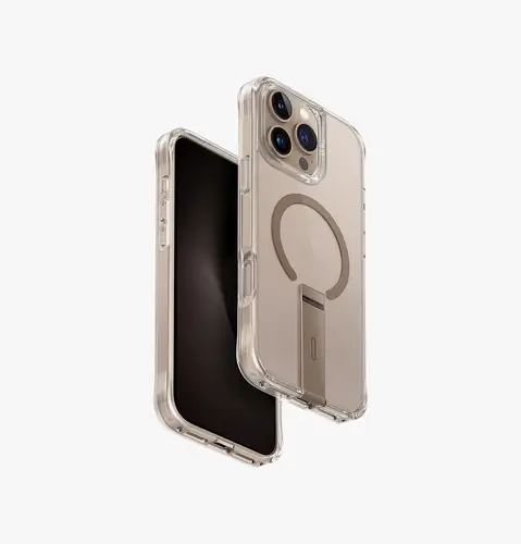 UNIQ IPHONE 16 SERIES ELEVA MAGCLICK MAGNETIC CASE WITH STAND - TAUPE GOLD