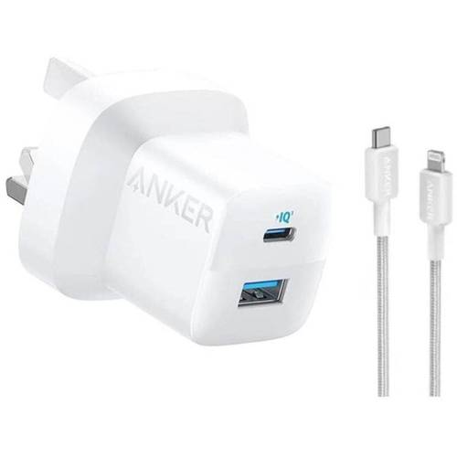 ANKER 33W 323 CHARGER WITH USB-C TO LIGHTNING CABLE -WHITE