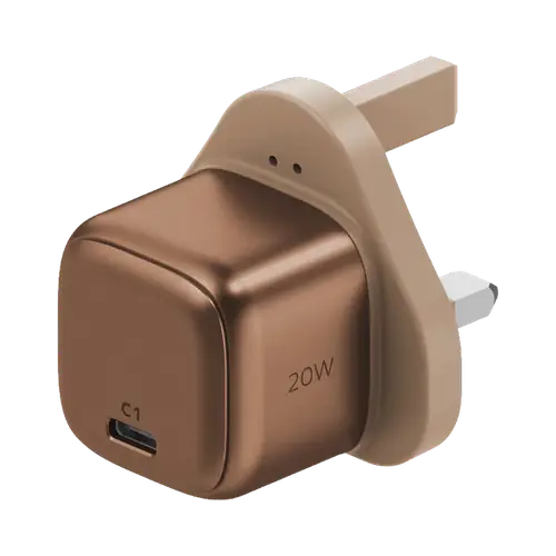 MOMAX 20W 1-CHARGER 1-PORT GAN CHARGER -GOLD