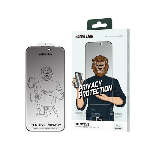 GREEN LION IPHONE 16SERIES 9H STEVE PRIVACY TEMPERED GLASS SCREEN PROTECTOR