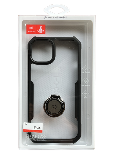 XUNDD IPHONE 14 PRO MAX CLEAR CASE WITH RING - BLACK