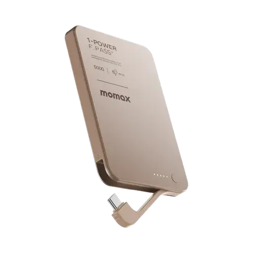 MOMAX 1 - POWER F. PASS 5000MAH BATTERY PACK WITH BUILT IN USB-C CABLE 