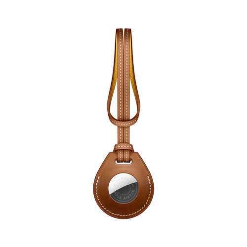 WIWU CALFSKIN BAG CHARM FOR AIRTAG - BROWN