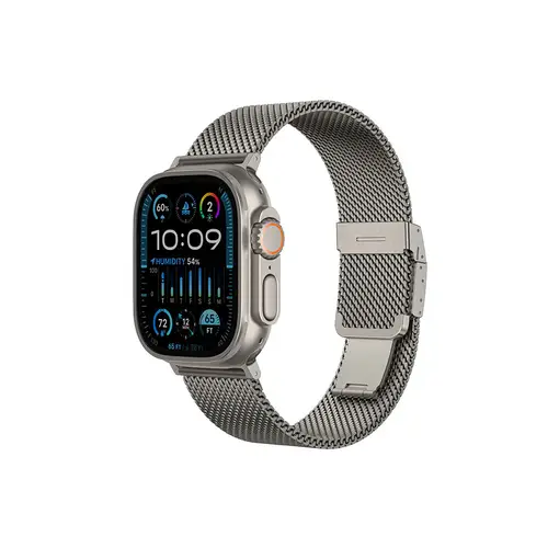 AMAZING THING TITAN APPLE WATCH 38/40/41/42/44/45/46/49MM PREMIUM METAL BAND -SILVER