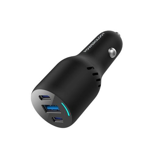 POWEROLOGY 65W TRIPLE OUTPUT CAR CHARGER
