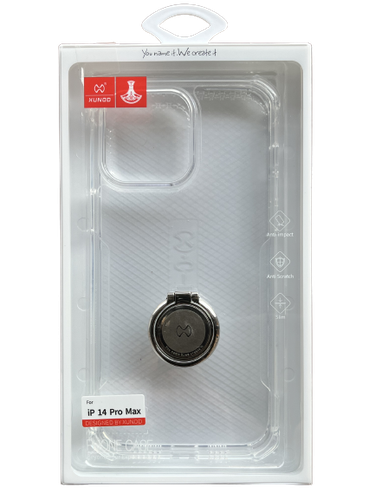 XUNDD IPHONE 14 PRO MAX CLEAR CASE WITH RING - BLACK