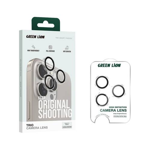 GREEN LION IPHONE 16 PRO/16 PRO MAX TRIO LENS PROTECTOR -CLEAR