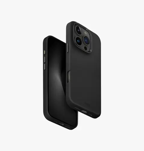UNIQ IPHONE 16 SERIES LYDEN VEGAN LEATHER MAGCLICK CASE - BLACK