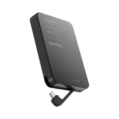 MOMAX 1 - POWER F. PASS 10,000MAH BATTERY PACK WITH BUILT IN USB-C CABLE 