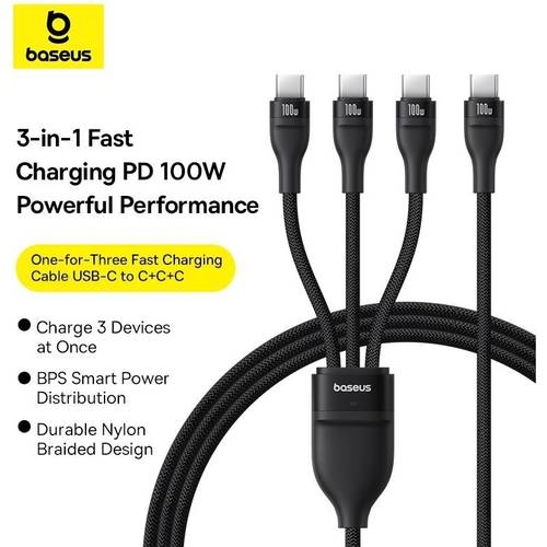 BASEUS FLASH SERIES 3 100W FAST CHARGING CABLE