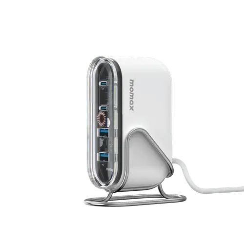 MOMAX 1-CHARGE FLOW 4-PORT 80W USB-C & USB-A GAN DEKSTOP CHARGER