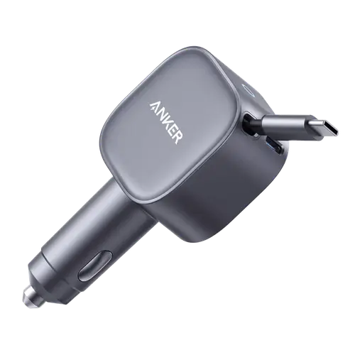 ANKER NANO CAR CHARGER 75W WITH BUILT-IN RETRACTABLE USB-C CABLE