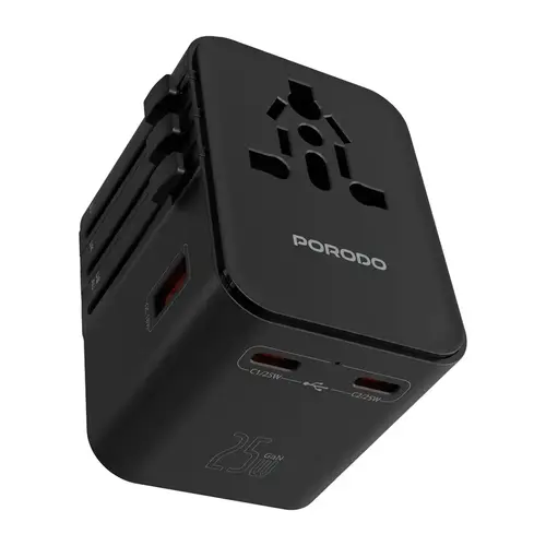 PORODO UNIVERSAL TRAVEL ADAPTER MULTI PORT QUICK CHARGER