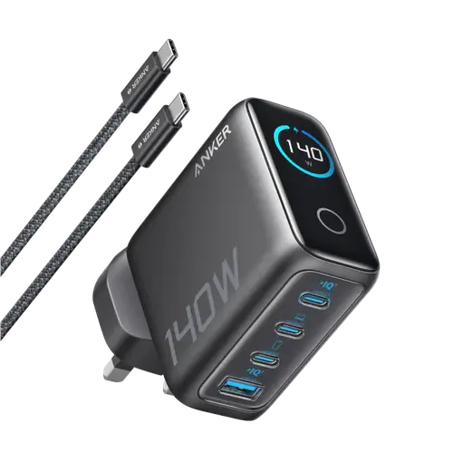 ANKER 140W, 4-PORT FAST CHARGER WITH USB-C CABLE