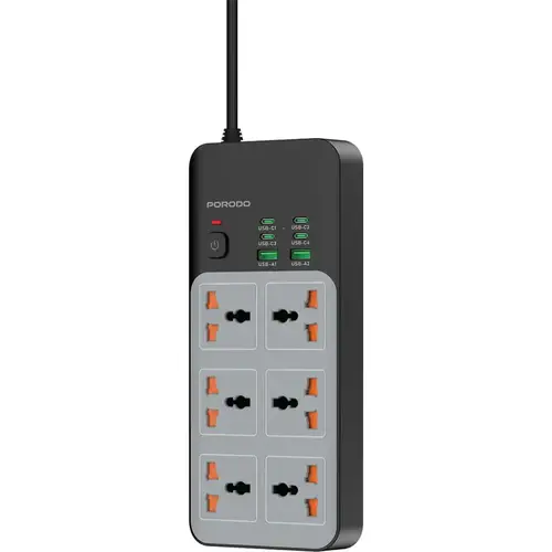 PORODO 3000W|6AC UNIVERSAL POWER STRIP