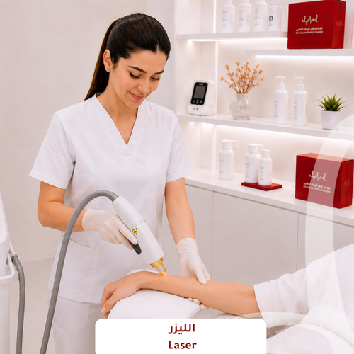 خمسة جلسات ليزر جسم كامل بدون ظهر وبطن <مع> جلسة مجانا
