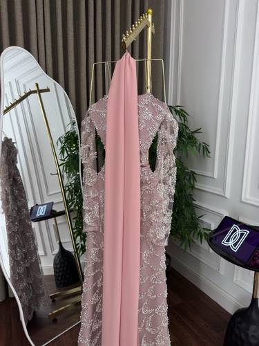 فستان سهره خرز 3 الوان  - S - اخضر