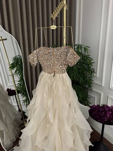 فستان سهره خرز مع جازار  - S