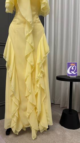 فستان ناعم شيفون  - 3XL - خربزي