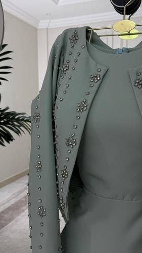 فستان بجاكت مطرز  - 3XL - تيفاني 