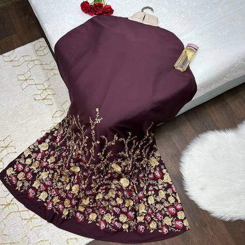 جلابيه مطرزه قطعتين فخمه - 3XL - عودي 